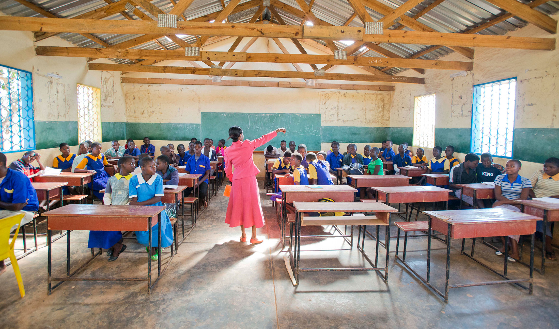 Classroom of learners in Malawi