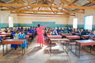 Classroom of learners in Malawi