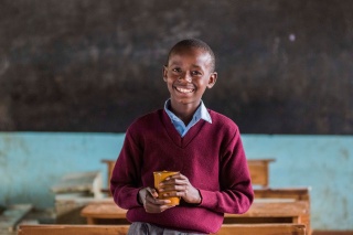 Child in class in Kenya