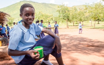 Olivia looking forward to a day at school