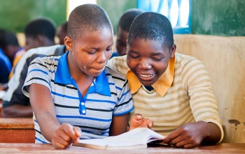 Children learning in class