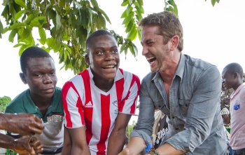 Gerard Butler in Liberia