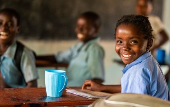 Child in the classroom in Malawi