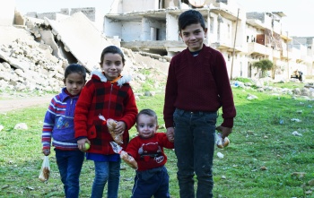 Group of young Syrian boys 