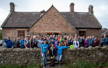 Members of the Shropshire volunteer group celebrating after completing the three peaks challenge