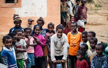 Children at well, Madagascar
