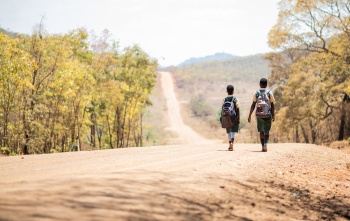 Image of children walking to school