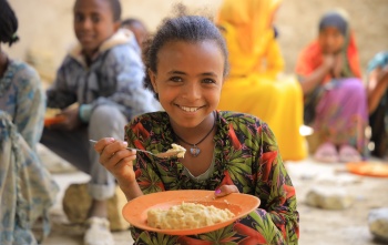 Child eating Mary's Meals in Ethiopia