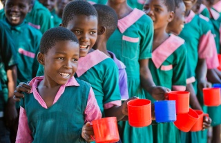 Children in Malawi waiign for Marys Meals