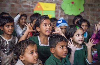 Indian children in a classroom