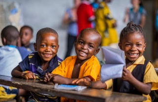 Children smiling in Liberia