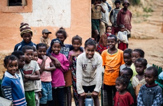 Children at well, Madagascar