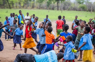 Kids playing in Zambia