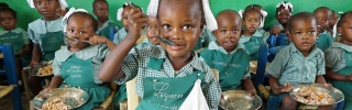 Children in Haiti enjoying Marys Meals