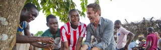 Gerard Butler in Liberia