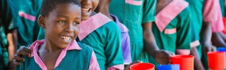 Children in Malawi waiign for Marys Meals