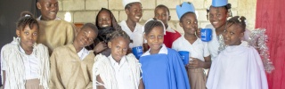 children in Haiti at their nativity play