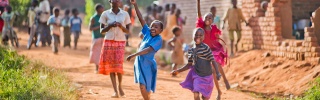 chikdren in Malawi playing