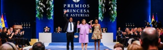 Mary's Meals representatives collecting Concord award at Asturias ceremony