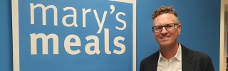 Matt Barlow at the Mary's Meals Glasgow office