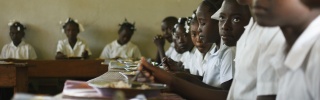 Children eating in Haiti
