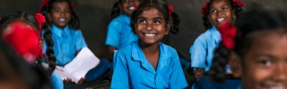 Children learning in India