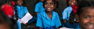 Children learning in India