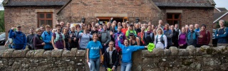 Members of the Shropshire volunteer group celebrating after completing the three peaks challenge