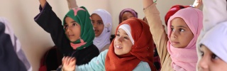 Girls learning in Yemen