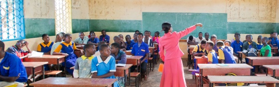 Classroom of learners in Malawi