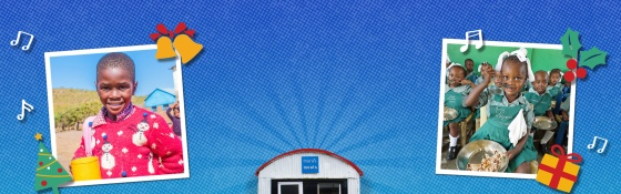the Marys Meals shed at Christmas