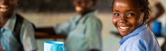 Child in the classroom in Malawi