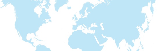 A sky blue world map on a white background
