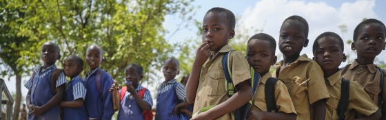 Image of children waiting for Marys Meals
