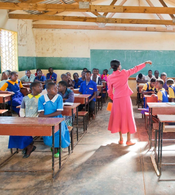 Classroom of learners in Malawi