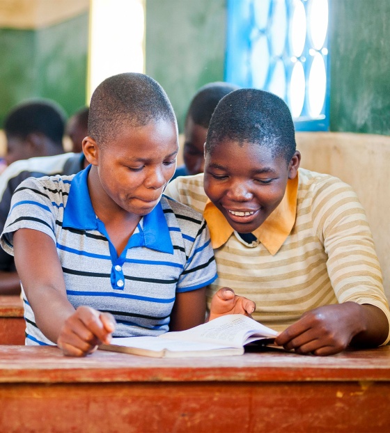 Children in Malawi learning in class