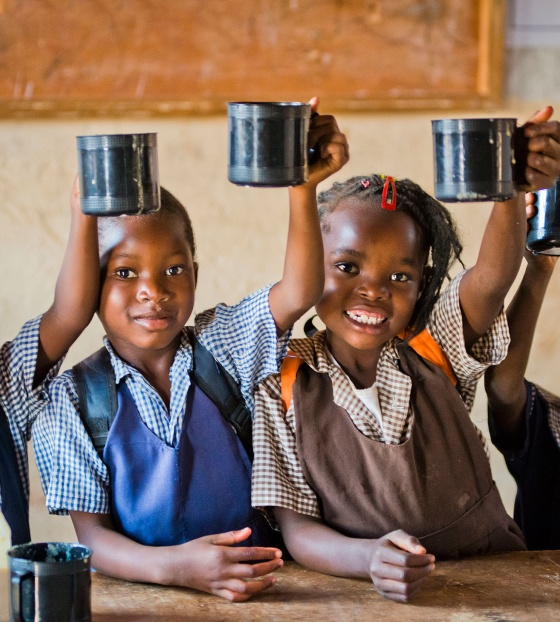 Children enjoying Marys Meals in class