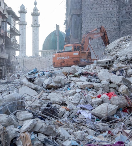 Aftermath of earthquakes in Syria