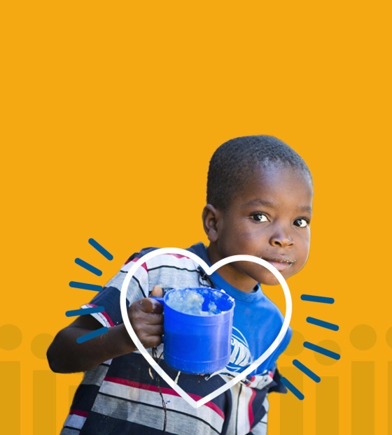Image of child holding their daily school meal