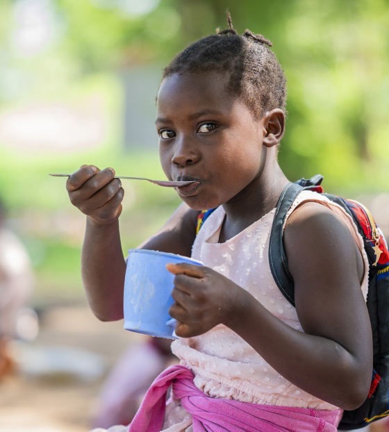 Image of a child eating food