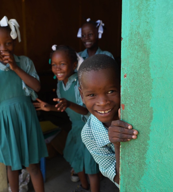 Child playing in Haiti