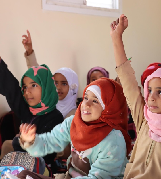 Girls learning in Yemen