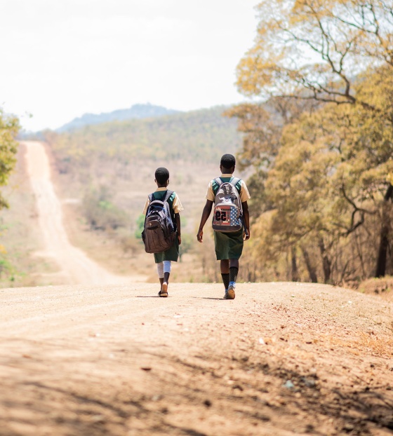 Image of children walking to school
