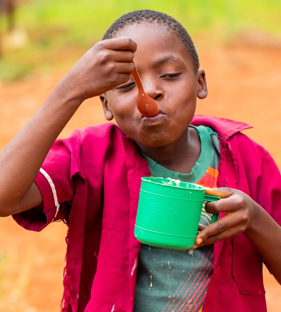 Image of a child eating their school meal