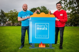 Daniel Adams, executive Director of Mary's Meals UK with Callum Aitken from the Postcode Lottery