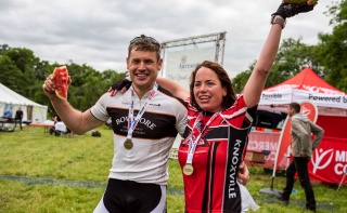 Supporters of Marys Meals at the finish line