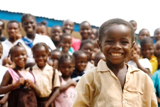 Children receiving Mary's Meals in Liberia