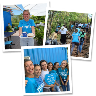 Various images of Marys Meals supporters in Medjugorje