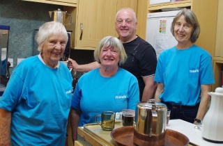 Four members of Blairgowrie volunteer group standing in a kitchen