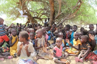 Children attending class, Lopwarin School, Turkana, Kenya